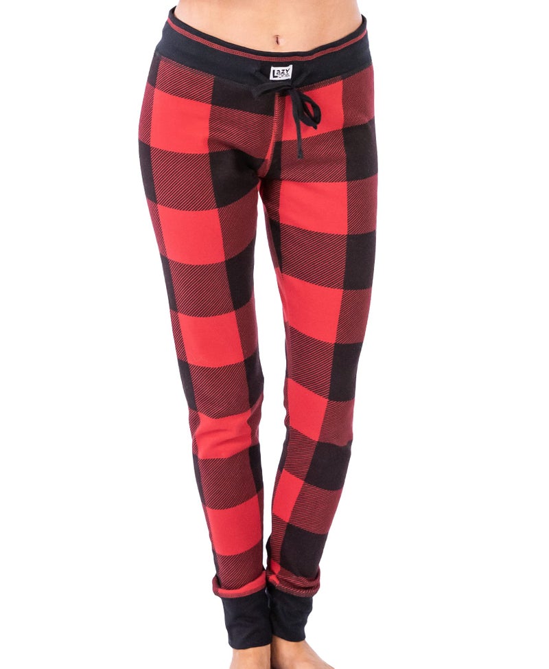 Lazy One Red Plaid LazyOne Women's Leggings and Tees, Pajama Separates, Cozy Loungewear for Women (SMALL) - Image 1